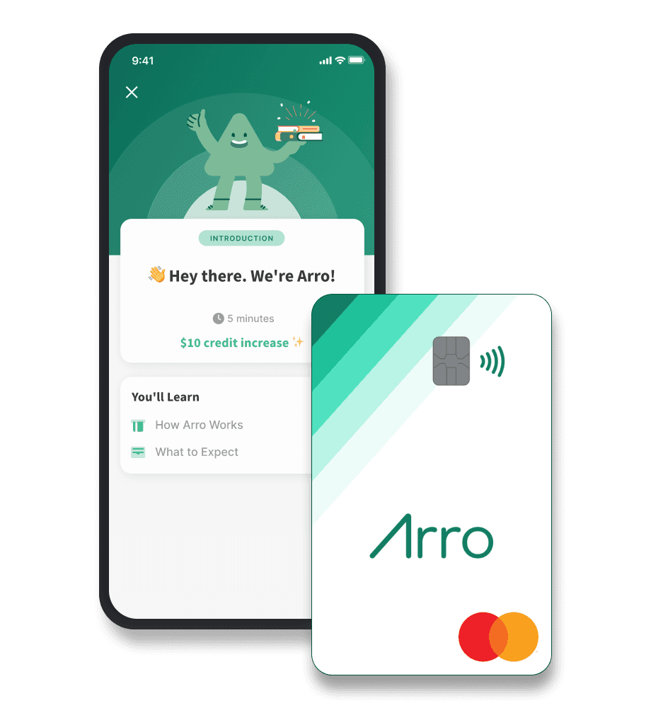 Arro app on iPhone and Arro credit card