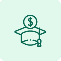 graphic of graduation cap with a dollar sign